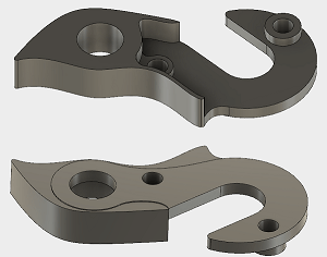 ディレイラーハンガーの3DCADモデル